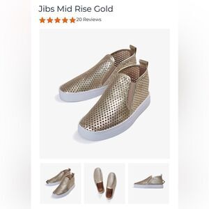 Jibs mid rise gold slip on shoes,‎ size women’s 8 men’s 6